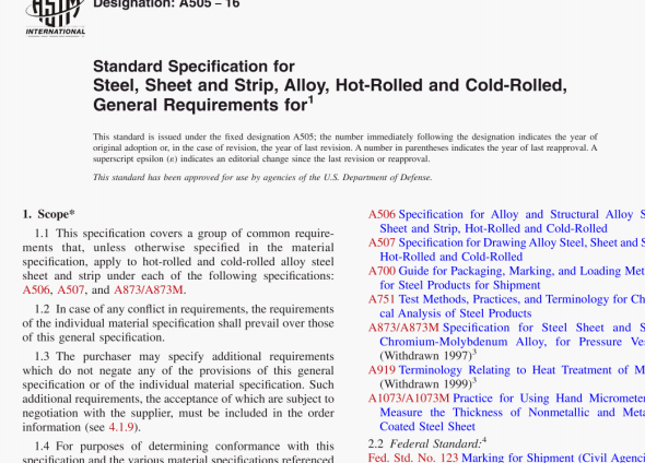 ASTM A505:16 pdf download